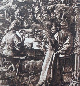 【汉斯·列伊】1896年 珂罗版 版画《Dessin pour un vitrail》纸张36.5×29厘米
