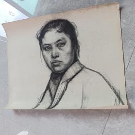 约六十年代  素描   女人物画