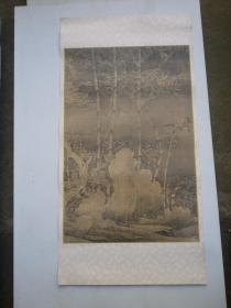 印刷品   古代名画   画片 竹 76X39