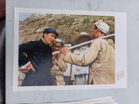 8K  宣传画   1939  毛主席和延安杨家岭农民亲切谈话