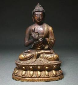 博物馆等级收藏品   唐物中国古美术     清朝乾隆时代官造      金铜释迦牟尼佛像
