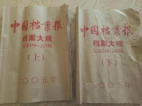 2005年    中国档案报    档案大观     合订本    上下     包邮