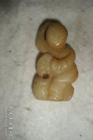 和田白玉《童子》挂件