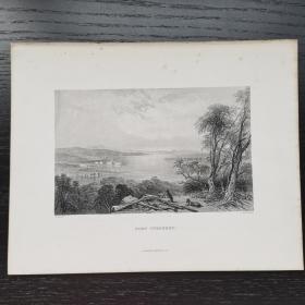 十九世纪西洋欧洲古董英国伦敦钢版画PORT STEPHENS 约27x21cm