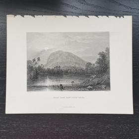 十九世纪西洋欧洲古董英国伦敦钢版画FAIRY LAKE 约27x21cm