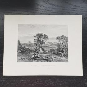 十九世纪西洋欧洲古董英国伦敦钢版画MOUNT TOMA 约27x21cm