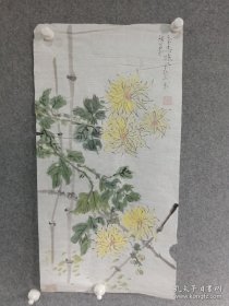 韩明杰国画【菊香】   尺寸 66*34cm