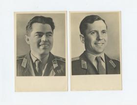 五十年代前苏联相片式明信片- 著名宇航员 尼古拉耶夫和波波维奇（2枚合售）