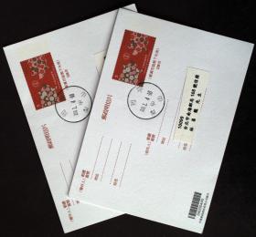 生肖猪贺年邮资片，首日实寄集邮大师林昌龙先生，一枚价，随机出