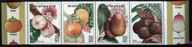 马来西亚1999年水果邮票一套4全，边纸不保证全品，一套价，随机出