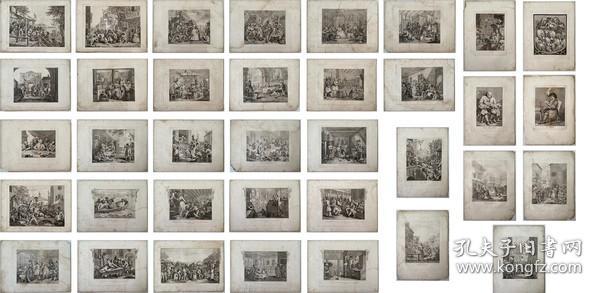 ウィリアムホガース铜版画集 ［William Hogarth Copperplate Prints］ （３６枚）[WSSY]