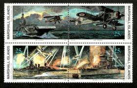 马绍尔群岛 1990年 二战系列 W17 塔兰托战役 4全新外国邮票