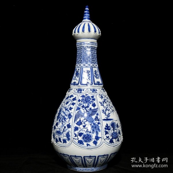 元青花花鸟纹宝塔瓶
