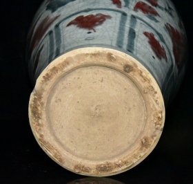 明代洪武青花釉里红开片人物梅瓶一对36