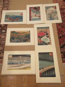 木刻浮世绘版画【 歌川广重，葛饰北斋，喜多川歌磨 等】。《稀版浮世绘——花鸟风月选集》。大江户木板社。稀版浮世絵　花鳥風月選集，【收藏级浮世绘版画整套，艳本浮世绘，品佳，木版水印 木板水印】 50cm x 34.5cm——库房;113538