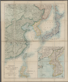 【提供资料信息服务】老地图1894年斯坦福中日韩地图