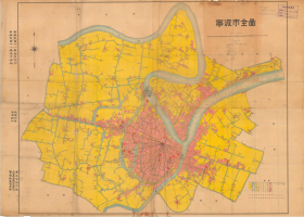 【提供资料信息服务】老地图宁波市全图 民国十八年（1929年）《宁波市全图》，民国宁波老地图，宁波市地图、宁波市老地图，绘制极为详尽，图例繁多，内容丰富，宁波博物馆级地图史料，宁波市地理地名历史变迁重要史料