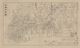 【提供资料信息服务】老地图1938年汕头市街图 （民国汕头市老地图、汕头地图，汕头市老地图、潮汕老地图）全图十分规整，绘制十分详细，街巷道路、机关、学校、医院、公司绘制详尽。请看同济医院。