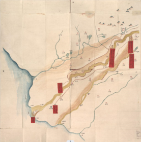 【提供资料信息服务】老地图1884年铜瓦厢至海口新黄河河道隄工形势图