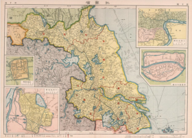 【提供资料信息服务】老地图 1917年中国新舆图系列  江苏