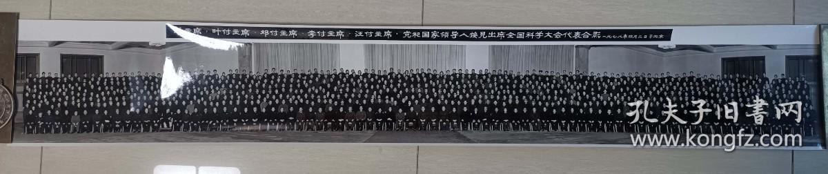 1978年华主席，叶、邓、李、汪付主席，党和国家领导人接见出席全国科学大会代表合影照片