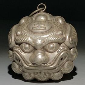 白铜兽头狮头老铜铃铛