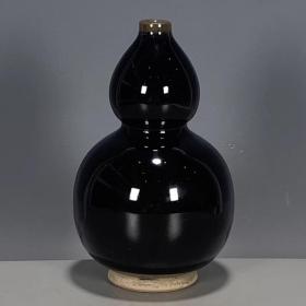 老窑瓷黑釉葫芦瓶