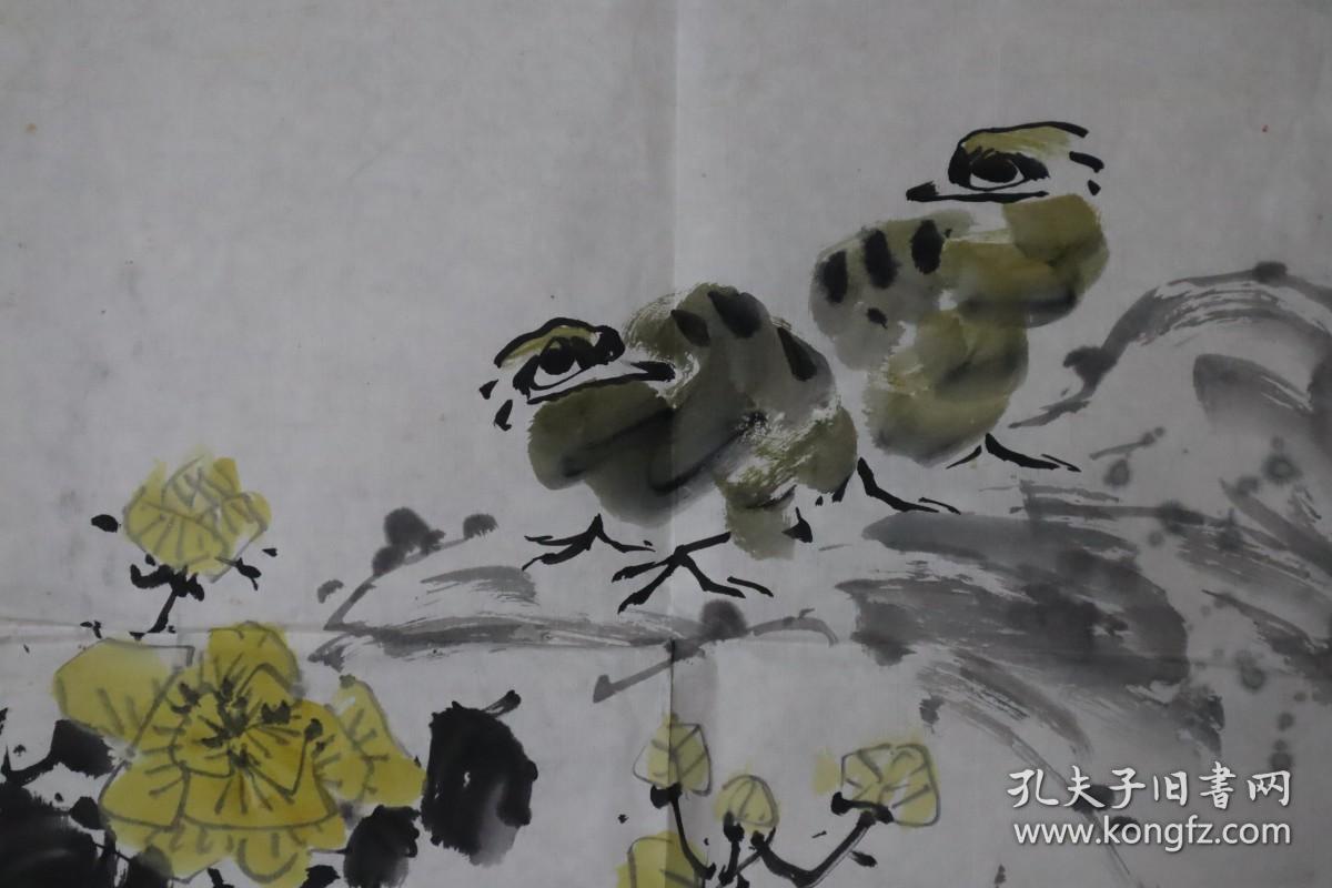 【保真】傅星伯写意花鸟斗方 39x38厘米