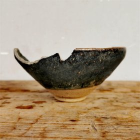 一拍堂 宋代建窑系黑釉茶盏古玩瓷器黑瓷茶碗天目瓷真品古董标本残件瓷片