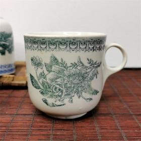 一拍堂 567瓷器茶杯50年代古董茶具收藏真品家用釉下五彩蝶恋花杯子