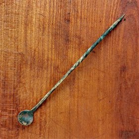 一拍堂 民国药勺民俗古董药铺专用黄铜勺子铜针老物件杂项收藏真品铜药匙