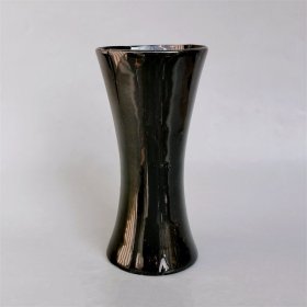 一拍堂 宜昌彩陶花插时尚陶瓷黑釉花瓶80年代欧式怀旧桌面摆件花器陶器瓶