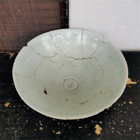 一拍堂 南宋瓷器影青瓷划花大碗古董陶瓷残件古玩瓷片修复标本青白瓷碗盘