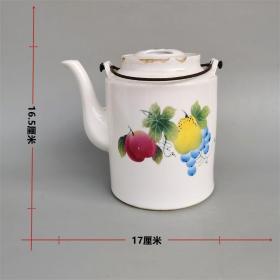 一拍堂 瓷器刷花水果壶60年代567老古玩收藏古董摆件景德镇粉彩茶壶