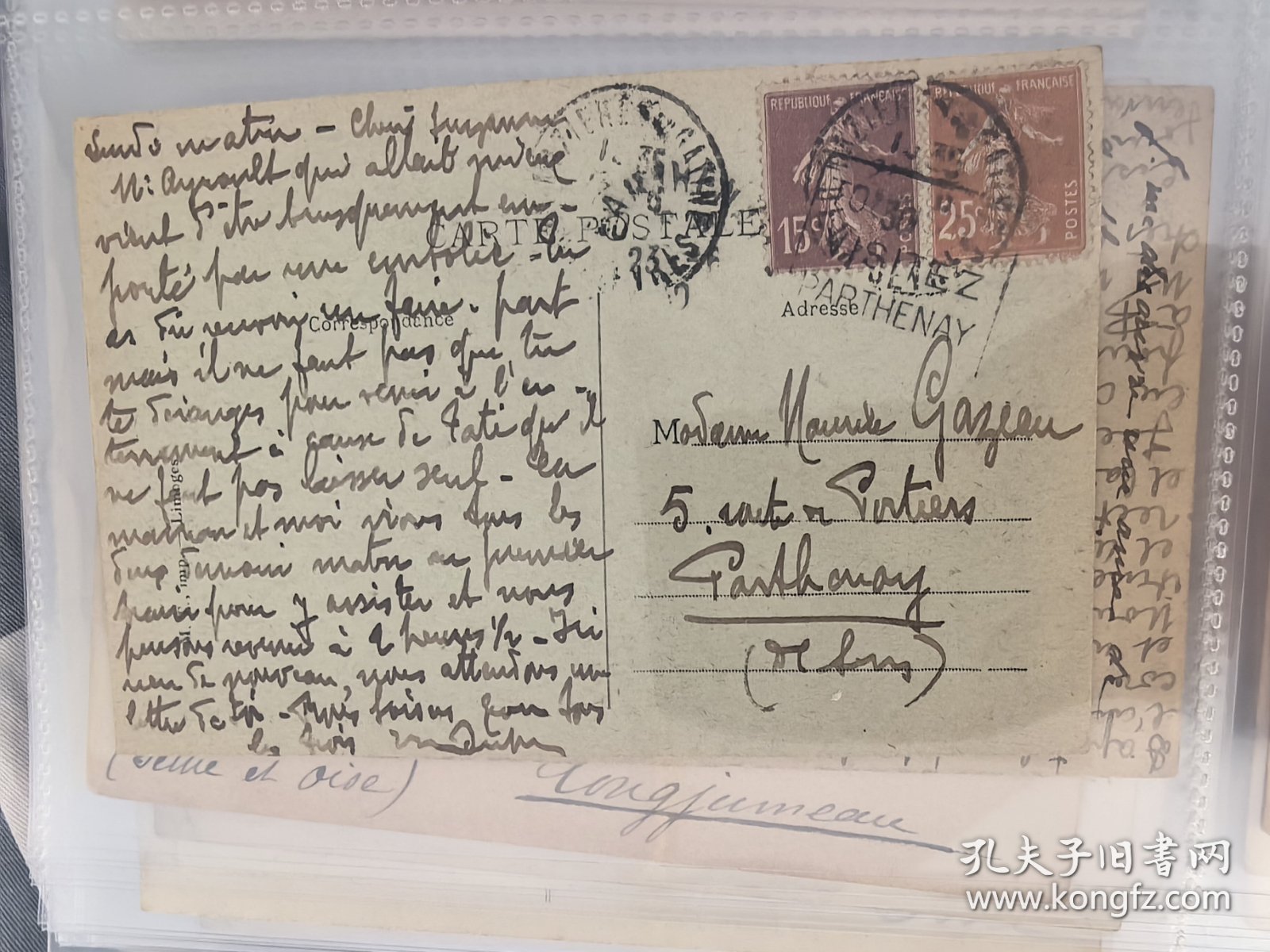 1900-1925年法国、美国老明信片17，带T字邮戳