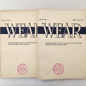 WEAR（磨损）   1982  Vol. 81  No.1、2   两本合售     详看每期目录    馆藏老工业技术英文杂志