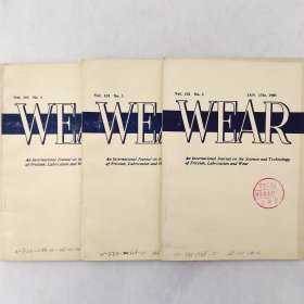 WEAR（磨损）   1985  Vol. 101   No.2、3、4      三本合售      详看每期目录    馆藏老工业技术英文杂志