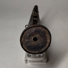 【美品】清代精雕牛角火药盒,包真包老