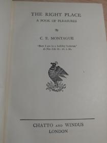 1933年 THE RIGHT PLACE   含一副精美藏书票  A BOOK OF PLEASURES