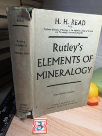 RUTLEY'S ELEMENTS OF MINERALOGY  《地质学》  精装带书衣  插图本  525页