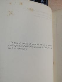 1910年  CARACTERES  精美烫金封面  LA BRUYERE  书顶鎏金  法语原版