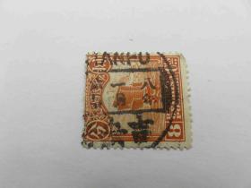 6034#民国帆船邮票销邮戳1919年吉安府-江西省