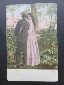 103#1909年美国情侣手写明信片