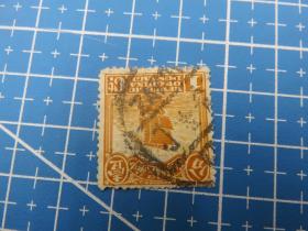 3393#民国帆船邮票销邮戳ZAKOW闸口-浙江省杭州市