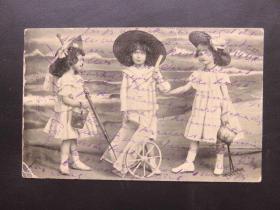92#1909年美国女孩手写明信片