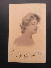 91#1909年美国女孩手写明信片