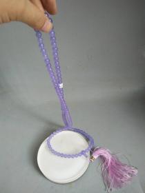 清代冰种紫罗兰翡翠珠链，108颗