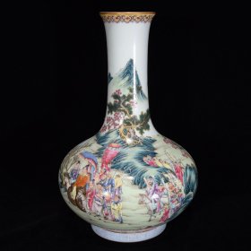 清雍正粉彩人物故事瓶33×21厘米，￥5250