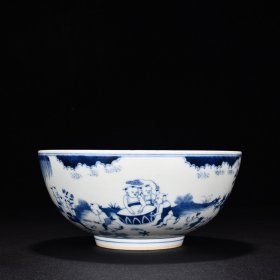清康熙青花婴戏纹碗 高9厘米 宽19厘米 1365元