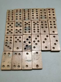 古玩旧藏民国时期铜牌九一套